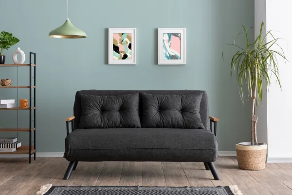 Hanah Home Dvoumístná rozkládací pohovka Seater Sando tmavě šedá