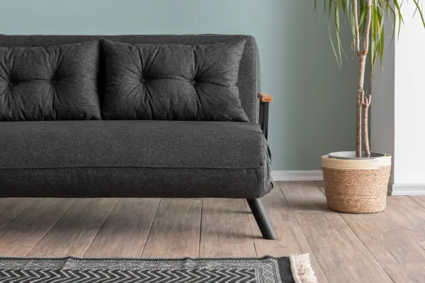Hanah Home Dvoumístná rozkládací pohovka Seater Sando tmavě šedá