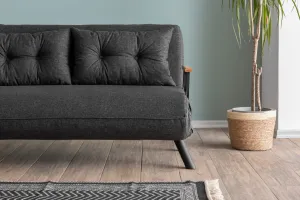 Hanah Home Dvoumístná rozkládací pohovka Seater Sando tmavě šedá