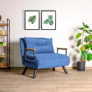 Hanah Home Rozkládací křeslo Single Sando modré
