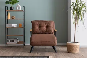 Hanah Home Rozkládací křeslo Single Sando světle hnědé