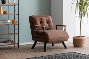 Hanah Home Rozkládací křeslo Single Sando světle hnědé