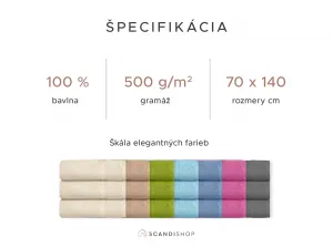 Osuška CLARYSSE ELEGANCE 70x140 cm modrá, 100% bavlna