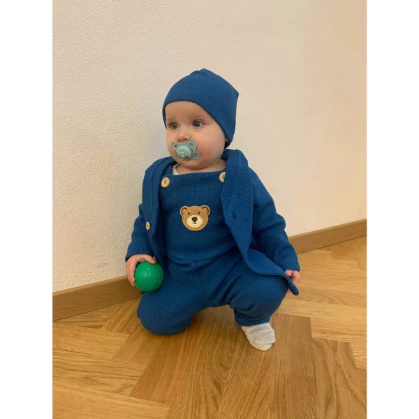 Dojčenská bavlnená čiapočka New Baby Luxury clothing modrá 92/98