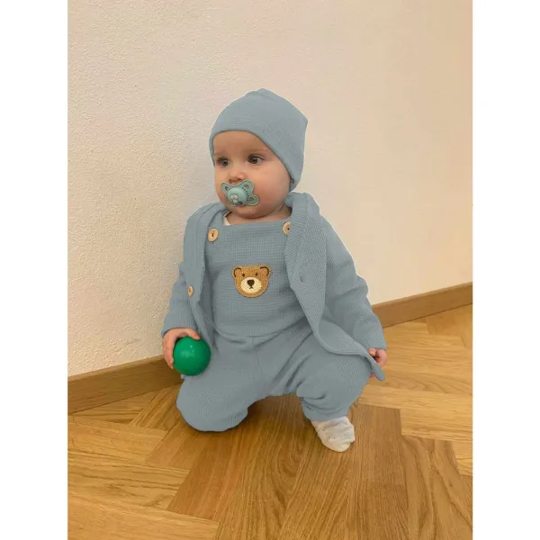 Dojčenská bavlnená čiapočka New Baby Luxury clothing sivá 92/98