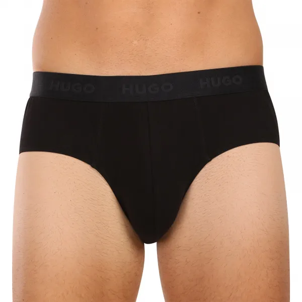 3PACK pánske slipy HUGO čierné (50532570 008) M