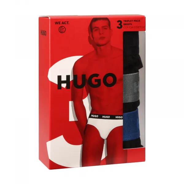 3PACK pánske slipy HUGO čierné (50532570 008) M