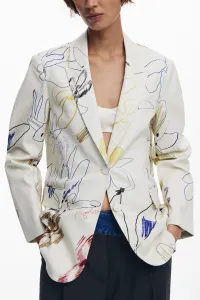 Sako Desigual ARTY béžová farba, jednoradové, vzorované, 25WWEW21