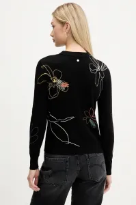 Sveter Desigual ARTY čierna farba, ľahký, 25WWJF33