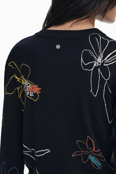 Sveter Desigual ARTY čierna farba, ľahký, 25WWJF33