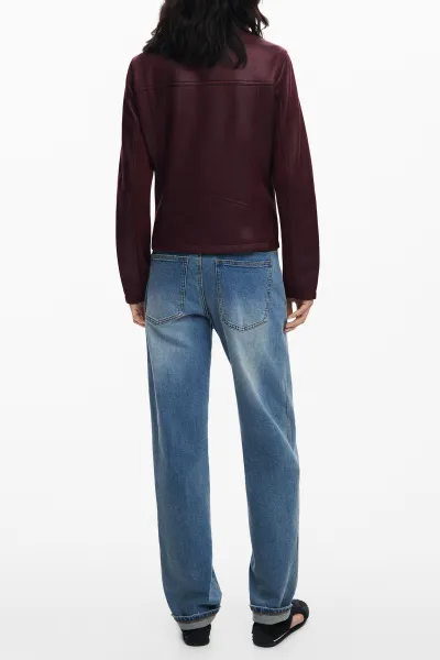 Bunda Desigual BASIC bordová farba, prechodná, 25WWEW43