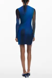 Šaty Desigual SHIRA modrá farba, mini, priliehavé, 25WWVK43