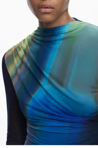 Šaty Desigual SHIRA modrá farba, mini, priliehavé, 25WWVK43