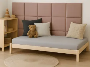 Štvorcové čalúnené panely na stenu VELVET Zvoľte farbu: Béžová, Zvoľte rozmer: 40x40 cm, Uchytenie na stenu: So samolepiacim suchým zipsom