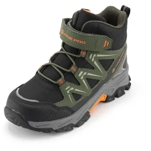 ALPINE PRO GRAZO Detské turistické topánky, khaki, veľkosť