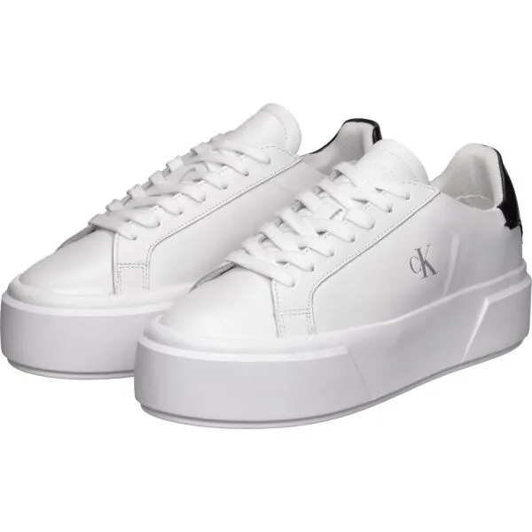 Calvin Klein FLATFORM LACE UP Dámske tenisky, biela, veľkosť