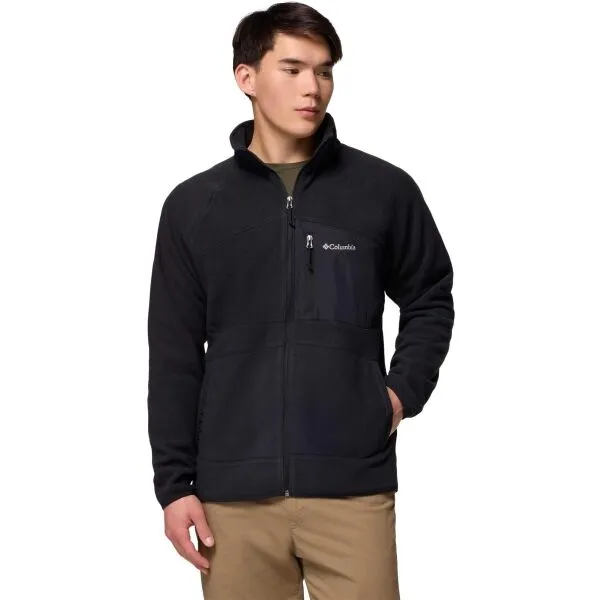 Columbia FAST TREK OVERLAY FULL ZIP Pánska flísová mikina, čierna, veľkosť