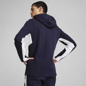 Puma TEAMEVOSTRIPE HOODED JACKET Pánska bunda, tmavo modrá, veľkosť
