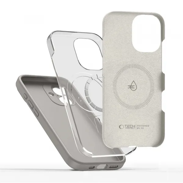 Tech-Protect Silicone MagSafe kryt na iPhone 17, sivý
