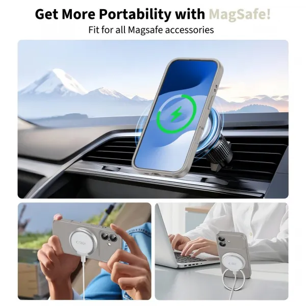 Tech-Protect Silicone MagSafe kryt na iPhone 17, sivý