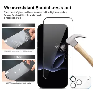 JP Full Pack Tvrdených skiel, 2x 3D sklo s aplikátorom + 2x sklo na objektív, iPhone 17 Pro Max