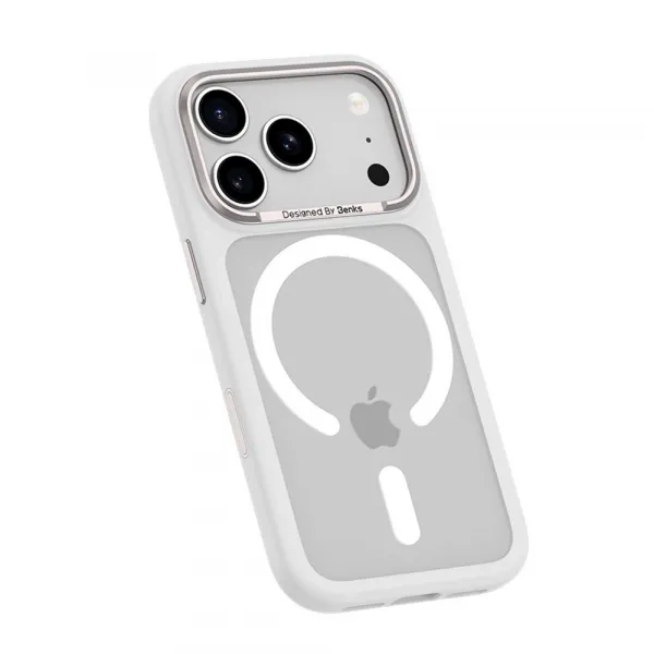 Benks Magnetic Mist obal Metal Frame, iPhone Air, biely