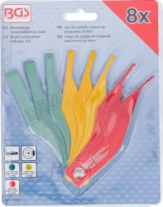 BGS Technics BGS 9440 – sada mierok opotrebenia brzdových doštičiek, hliníková, 8 dielov
