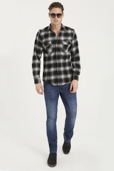 G697 DEWBERRY MEN'S SHIRT-BLACK
