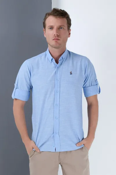 G681 DEWBERRY MEN'S SHIRT-LIGHT BLUE