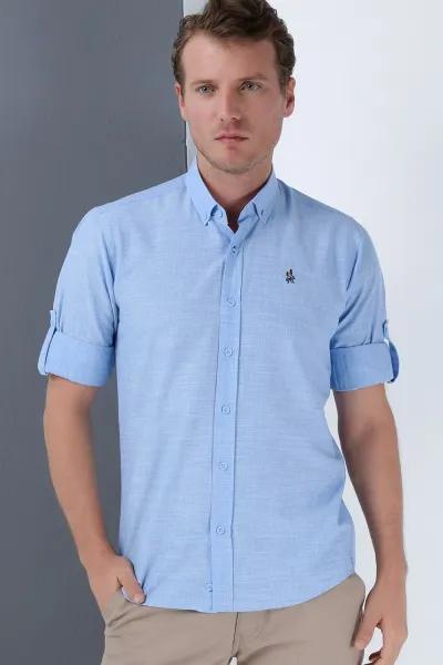 G681 DEWBERRY MEN'S SHIRT-LIGHT BLUE