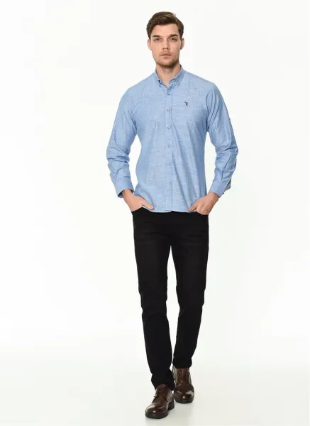 G681 DEWBERRY MEN'S SHIRT-BLUE