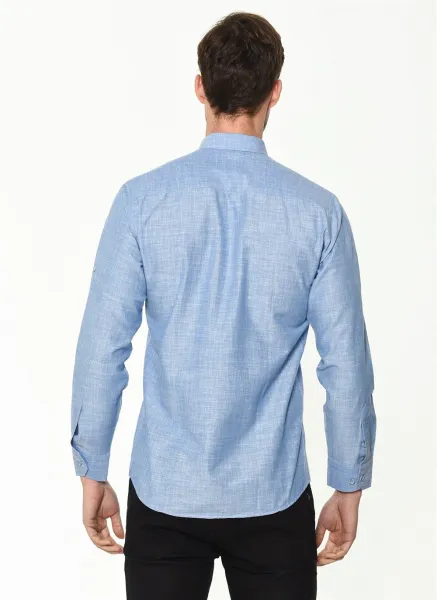 G681 DEWBERRY MEN'S SHIRT-BLUE