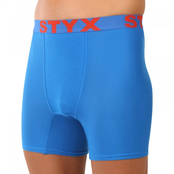 Pánske boxerky Styx long športová guma modré (UN1167) M, trenky