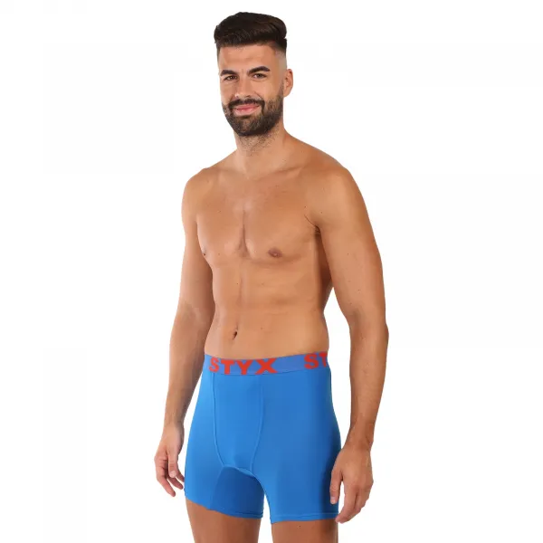 Pánske boxerky Styx long športová guma modré (UN1167) M, trenky