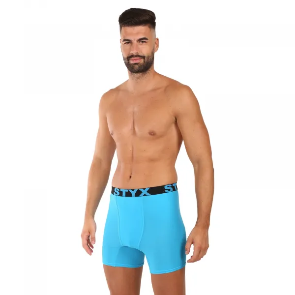 Pánske boxerky Styx long športová guma svetlo modré (UN1169) M, trenky