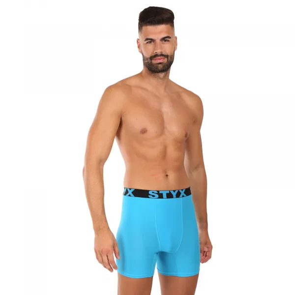 Pánske boxerky Styx long športová guma svetlo modré (UN1169) M, trenky
