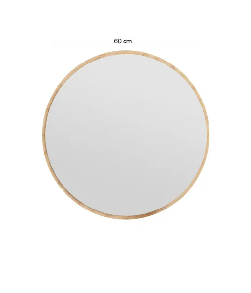 Kalune Design Kulaté nástěnné zrcadlo Ozze 60 cm hnědé