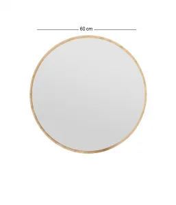 Kalune Design Kulaté nástěnné zrcadlo Ozze 60 cm hnědé