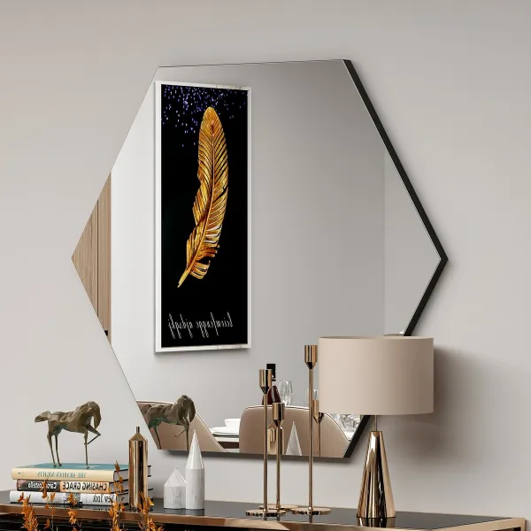 Kalune Design Dekorativní nástěnné zrcadlo Zeo 60x70 cm černé