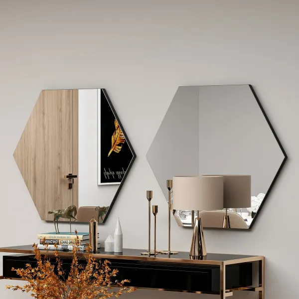 Kalune Design Dekorativní nástěnné zrcadlo Zeo 60x70 cm černé