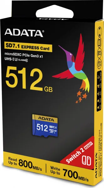 A-Data ADATA MicroSDXC karta 512GB Premier Extreme SD7.1, U3, C10, V30 (R:800/W:700 MB/s)
