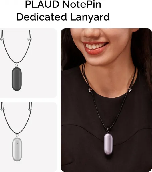 Plaud.AI PLAUD Note Pin Lanyard Black - remienok na krk, čierny 1895164