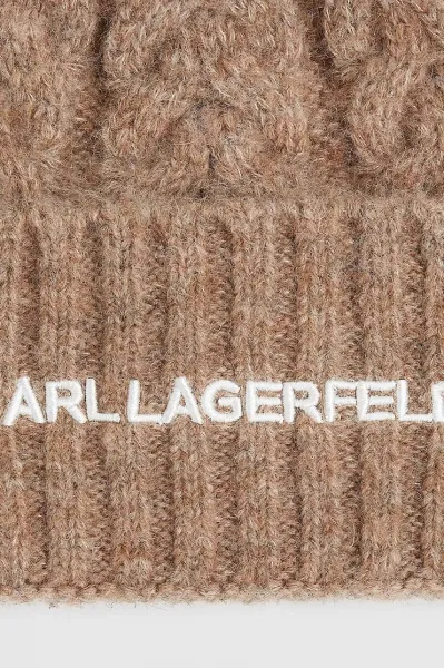Čiapka Karl Lagerfeld béžová farba, A4W33012