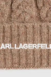 Čiapka Karl Lagerfeld béžová farba, A4W33012