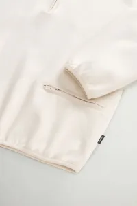 Mikina Woolrich Interlock Fleece Half Zip Milky Cream