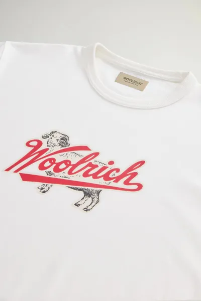 Tričko Woolrich Sheep Graphic T-Shirt Arctic White