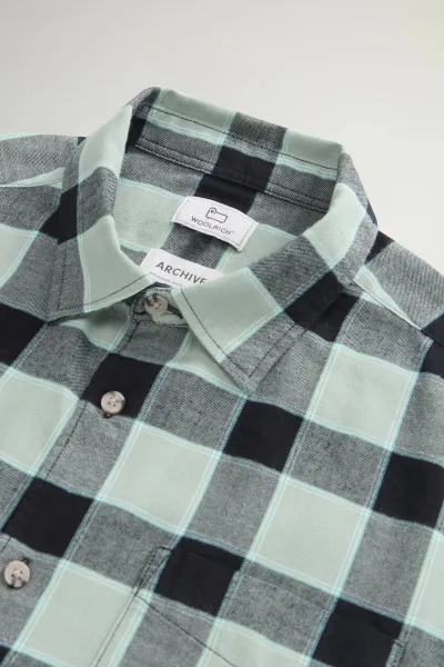 Košeľa Woolrich Light Flannel Check Shirt Sage Check
