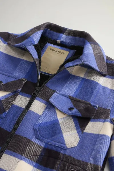Bunda Woolrich Heavy Cotton Flannel Overshirt Royal Check