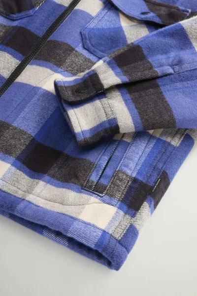 Bunda Woolrich Heavy Cotton Flannel Overshirt Royal Check