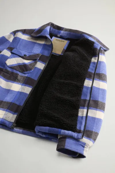 Bunda Woolrich Heavy Cotton Flannel Overshirt Royal Check